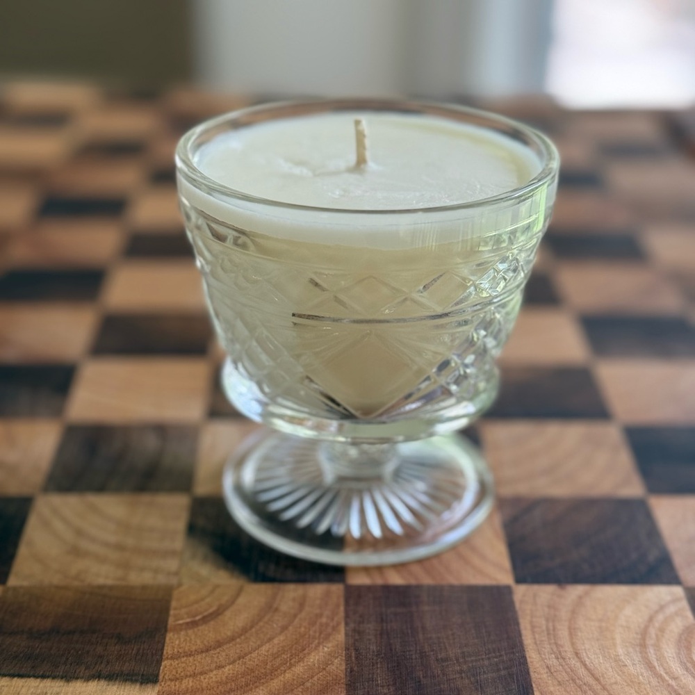 Hand Poured Soy Candle Vintage Glass